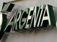 Het bord van een Argenta bank in Nederland